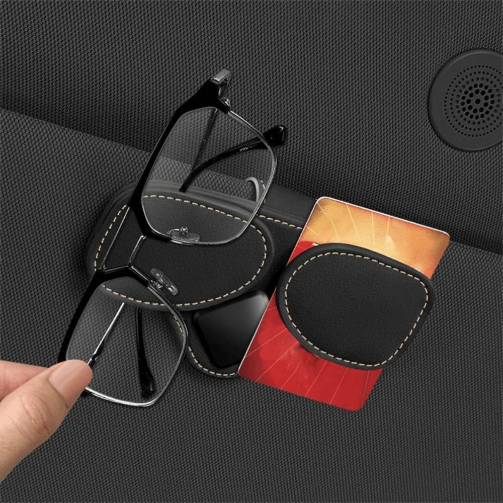 Double-Clip Car Glasses Clip Car Interior Sunglasses Holder Car Visor Sunglasses Organizer Ticket