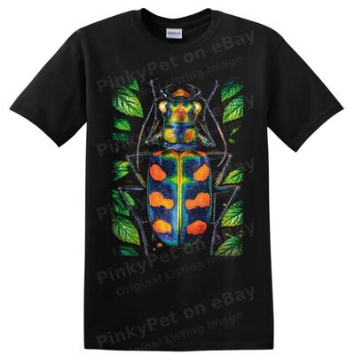 Colorful Beetle Insect T Shirt Botanical Nature Art Cool Bug Lover Graphic Tee