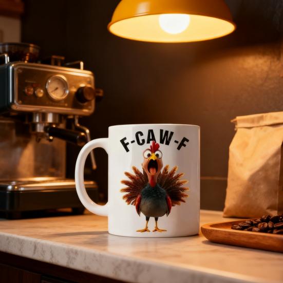 Кружка Петух F-Caw-F Керамическая кофейная кружка 400 мл Кружка для чая со скрытым посланием Саркастический подарок для любителей чая и кофе