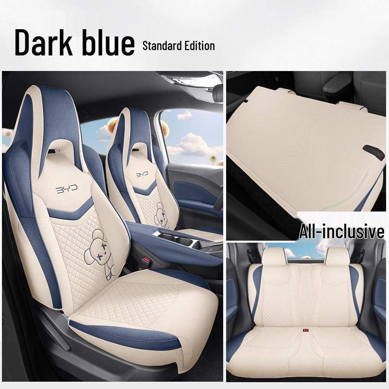 New BYD Seagull Five-Seat Cartoon Linen Car Seat Cushion