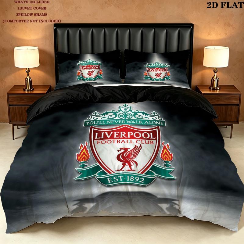Liverpool Pattern Bedding Quilt Set Home Decoration Gift (1 * duvet cover + 2 * pillowcase without core)