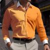 New men's shirt, long-sleeved shirt strip single-breasted shirt loose style business office spring shirt xs-6xl fashion casual