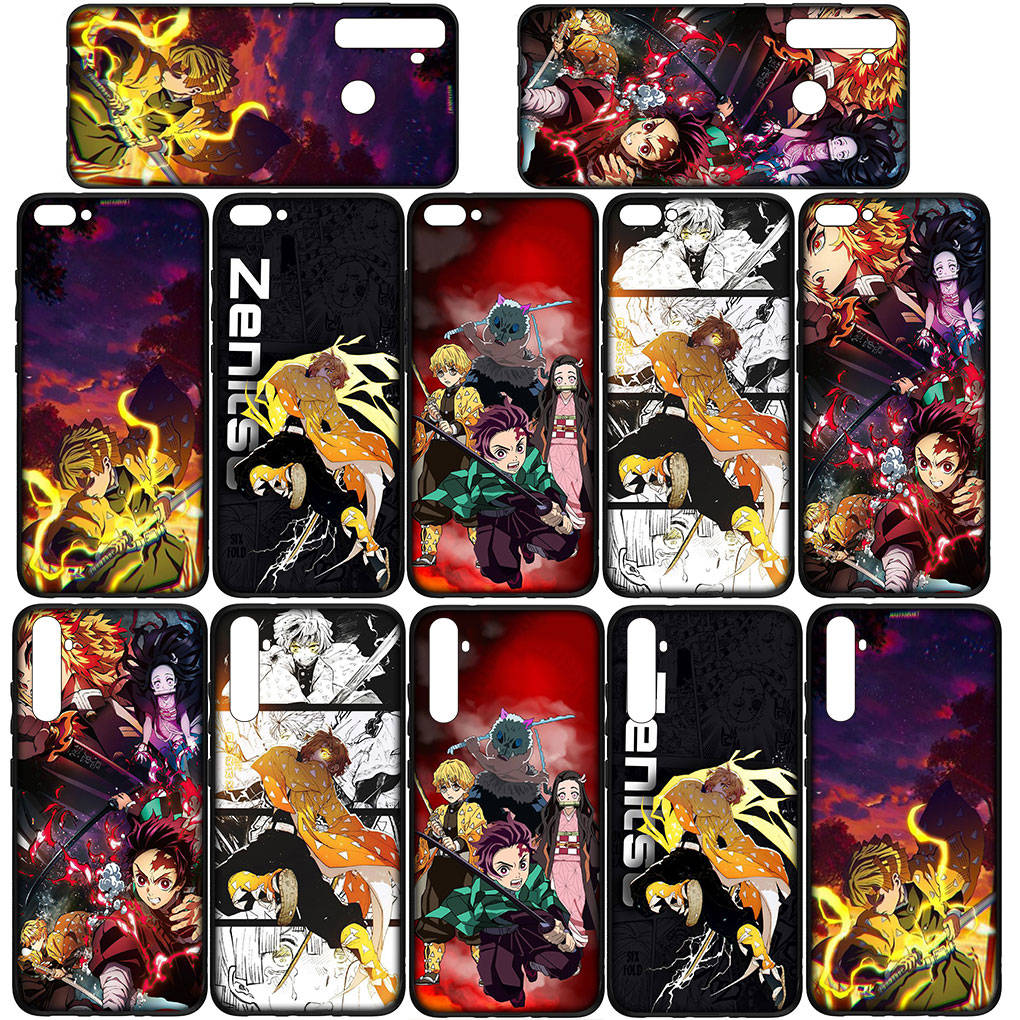 Чехол для телефона Samsung Galaxy S25 S24 S23 iPhone 16 15 Xiaomi Redmi Note 14 13 12 16E 11 Pro Max OPPO Moto Huawei Demon Slayer Agatsuma Zenitsu Cover