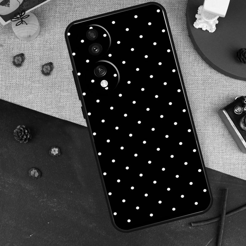 Черно-белый чехол в горошек для Honor Magic 7 Pro 6 5 Чехол для Honor 200 400 Lite 90 70 50 X9 X8a X8b X9a X9b X9c