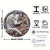 Wolf Couple Metal Wall Art - 8" Aluminum Round Wreath Sign - Weather Resistant HD Print for Home Decor