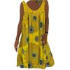 GMXIA Женские модные летние весенние повседневные платья без рукавов с U-образным вырезом и принтом
