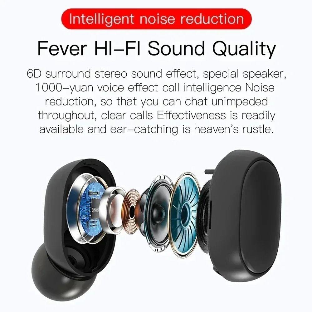 Noise Reduction Wireless Headset Touch Control Bluetooth Earbuds Listening Music