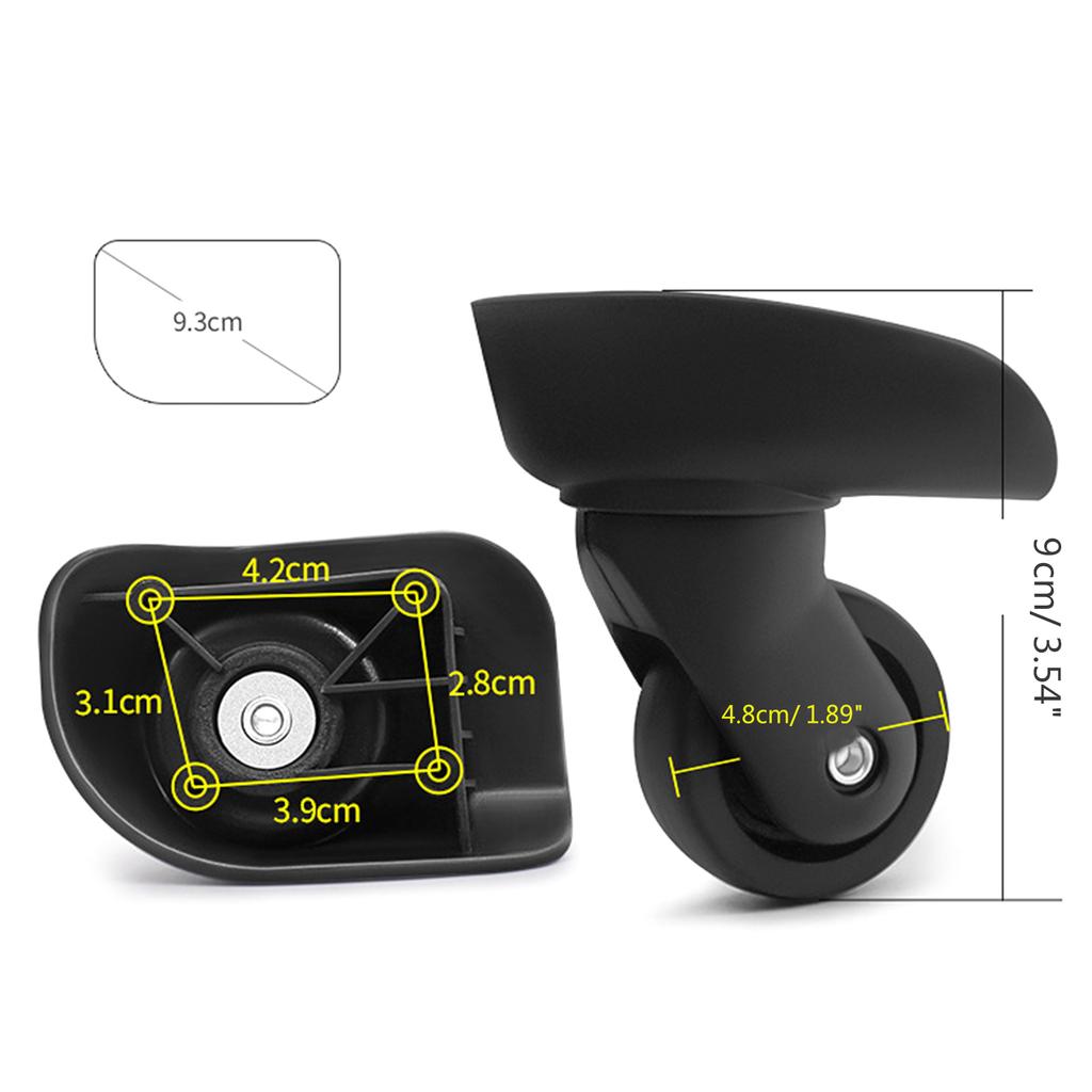 2 шт. сменные роликовые колеса для тележки, сверхпрочные роликовые колеса для багажной коробки, чемодана, поворотные на 360 градусов, бесшумные колеса