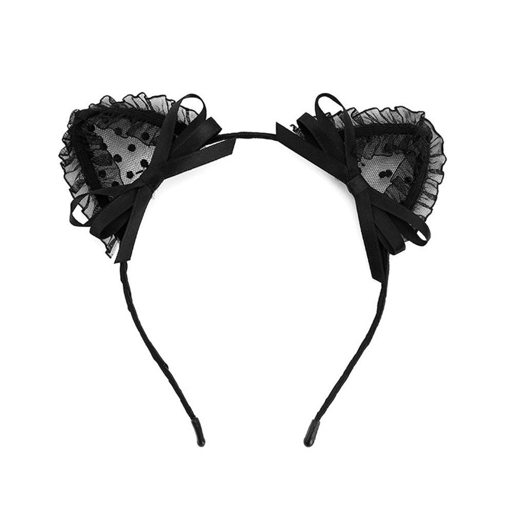 Head Bezel Cat EarsHairband Thin Hair Band Sweet Lace Headband Makeup