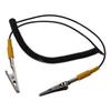 Black Anti-Static ESD Grounding Cable 2mm with Double Alligator Clip Claw Coiled Cord