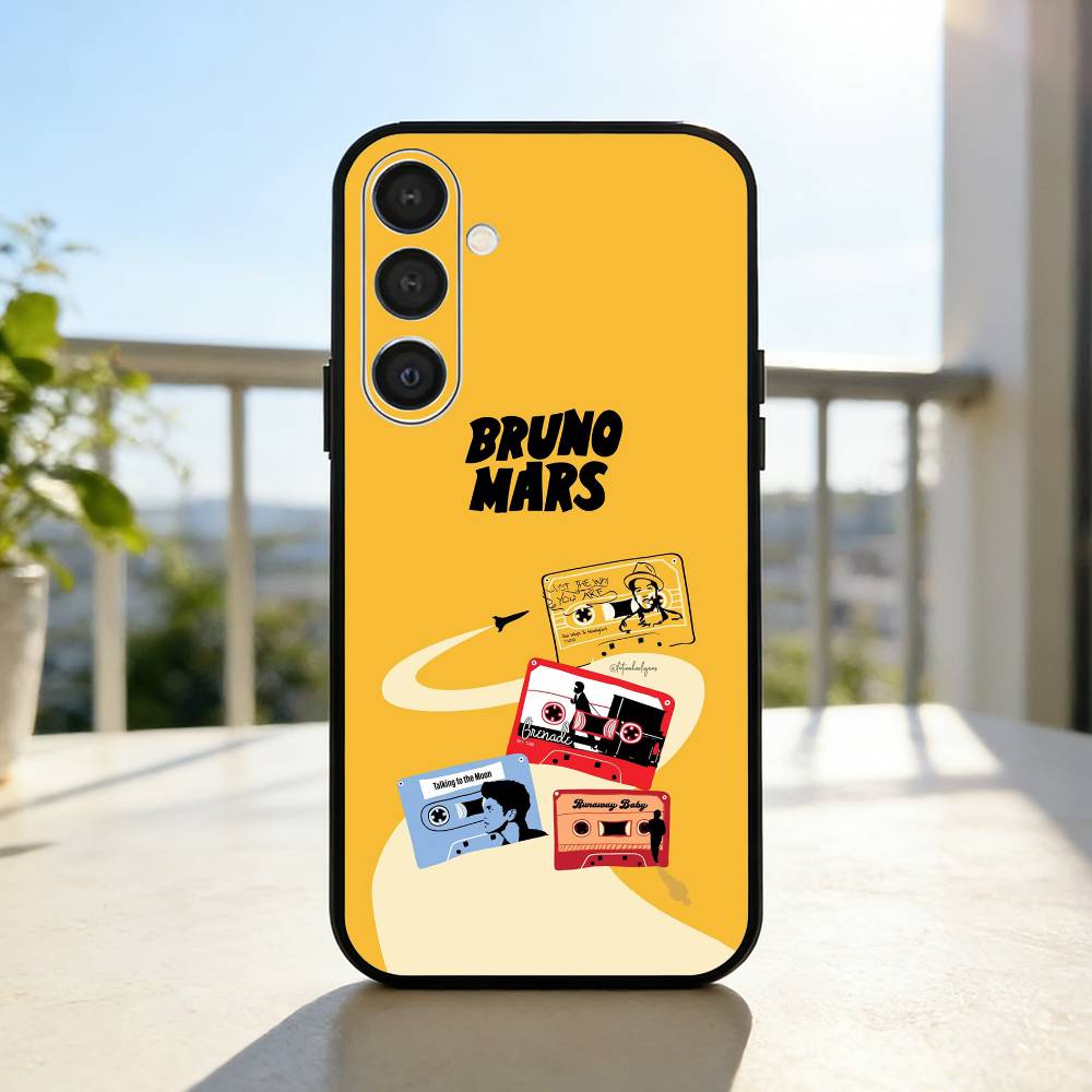 Чехол для телефона певца Бруно Марса для Samsung A73,72,71,A52,51,40,41,A22,A32,31,A13, Мягкий черный корпус
