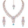 Diamond Necklace Jewellery Set for Women with Earrings and Maang Tikka for Wedding, Party, Engagements & Festivals