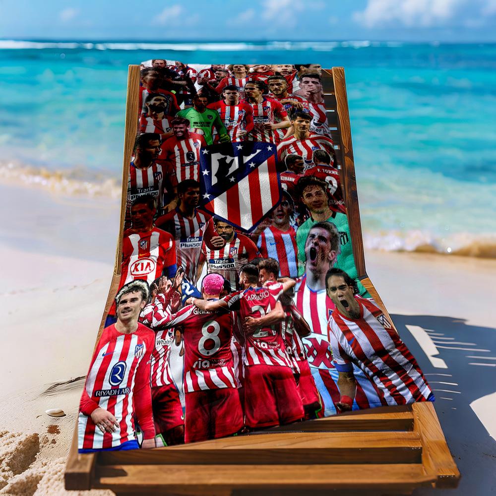 Atletico Madrid Beach Towel High Absorbency Quickdry Comfortable Lightweight Suitable For Sports Travel Swimming Yoga Bathroom Beach And Pool