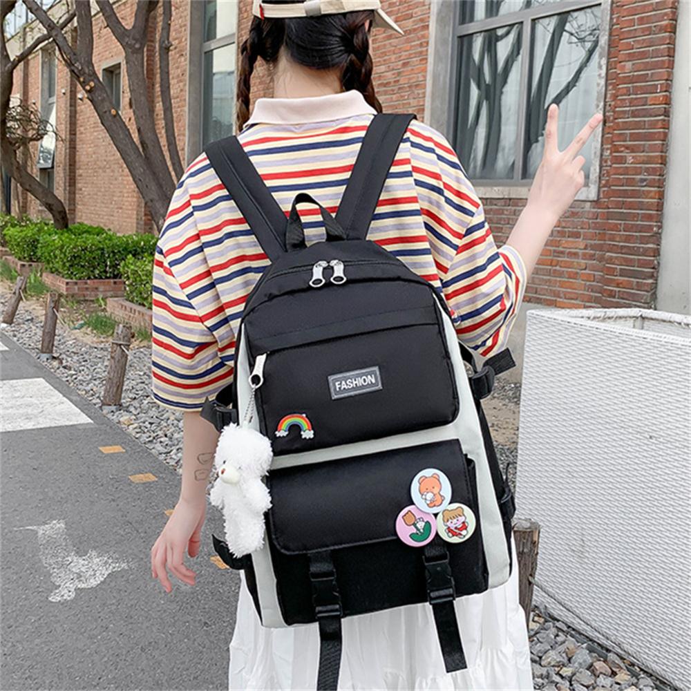 New Schoolbag Four-piece Backpack Simple Bag