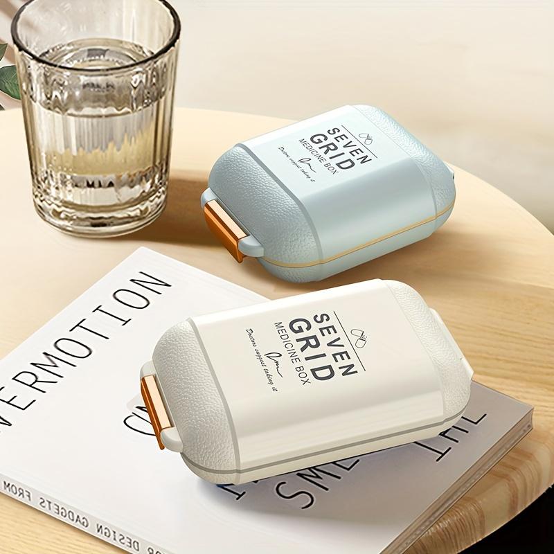 1PC 7-day Medicine Box with Orange Handle - Large Capacity, Dustproof and Moisture-proof Vitamin and Medicine Storage Box Polypropylene Material