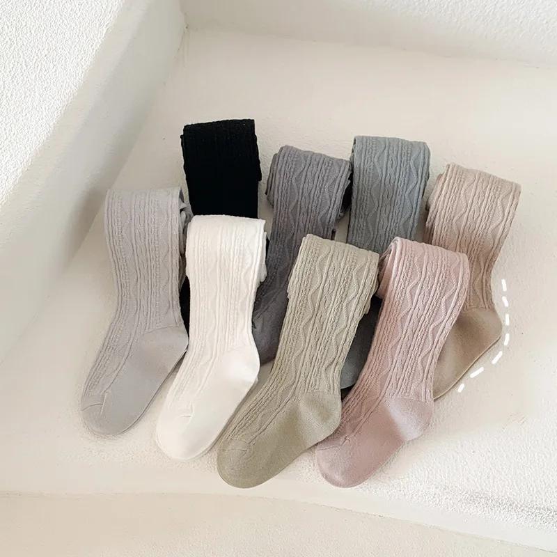 Chic Simplicity Kids Girl Pantyhose Fashion Solid Color Korean Legging Stocking for Children Autumn Spring Thicken Cotton Tights