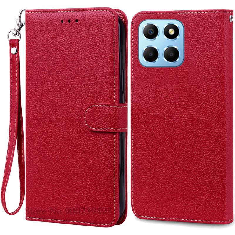 For Honor X6 Case Huawei Honor X6 2022 Cover Silicone Wallet Flip Leather Case For Honor X6 VNE-LX1 VNE-LX2 Phone Case Fundas