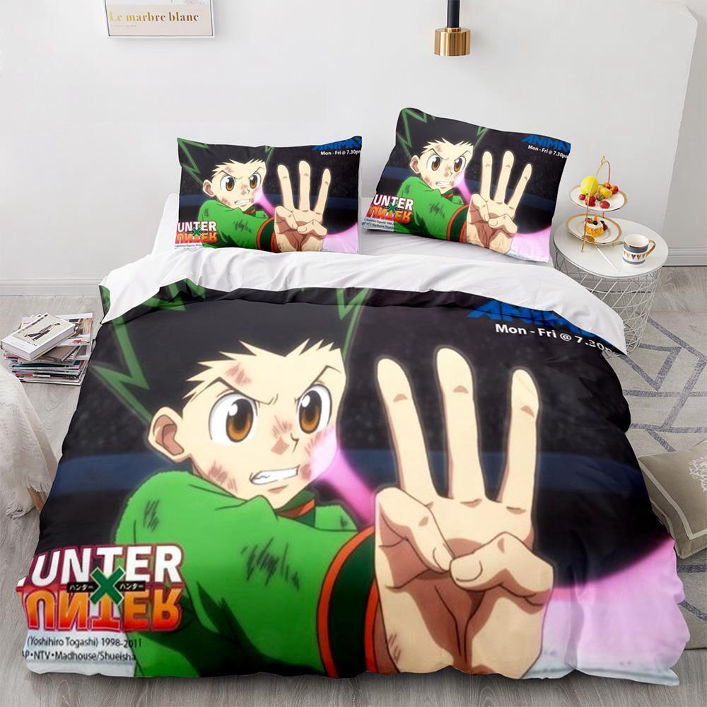 Новая мода HUNTER×HUNTER Комплект постельного белья Односпальный Полуторный Двуспальный Кингсайз Комплект для кровати Взрослый Детский Спальня Пододеяльник Комплекты 3D Принт Аниме
