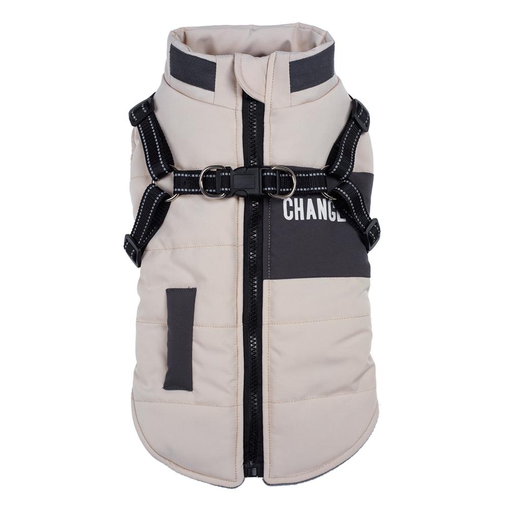 1pc Winter Warm Dog Coat Jacket with Harness Pet Outdoor Jacket Dog Autumn and Winter Clothes for Medium Small Dogs Cats