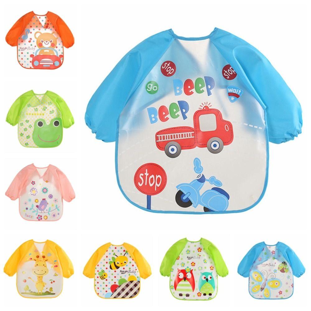 Cartoon Pattern 0-3 Years Baby Anti-dirty Bib PEVA Dirt Proof Feeding Burp Cloths Baby Eating