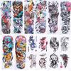 16pcs Tattoo Stickers Temporary Waterproof Large Body Art Fake Tattoos for Women Men