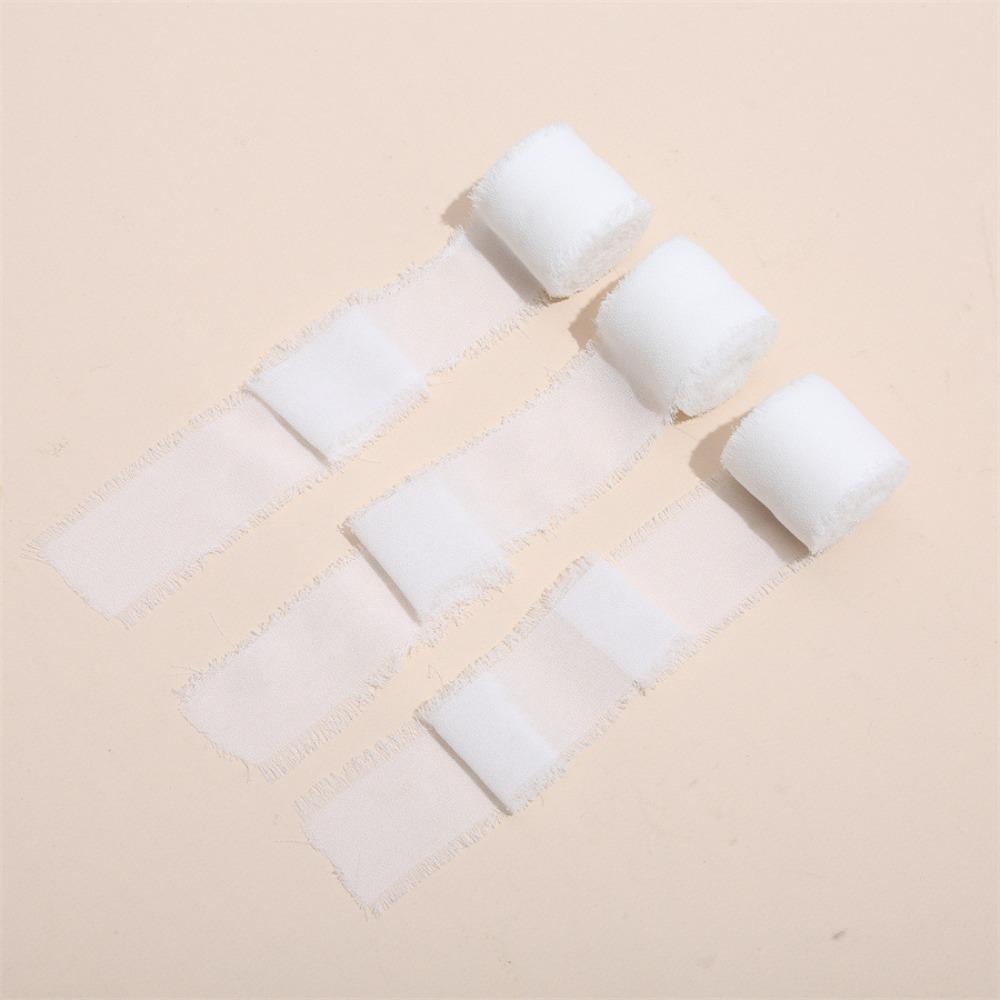 3 рулона 5 м бахромчатой шифоновой шелковой ленты, сделанная вручную мохнатая шифоновая лента, шифоновая лента для свадебных букетов