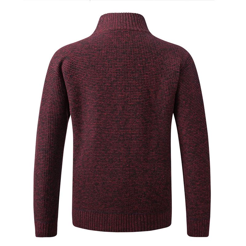 Осень-зима теплый кардиган мужские флисовые свитера на молнии куртки Slim Fit вязаный свитер пальто