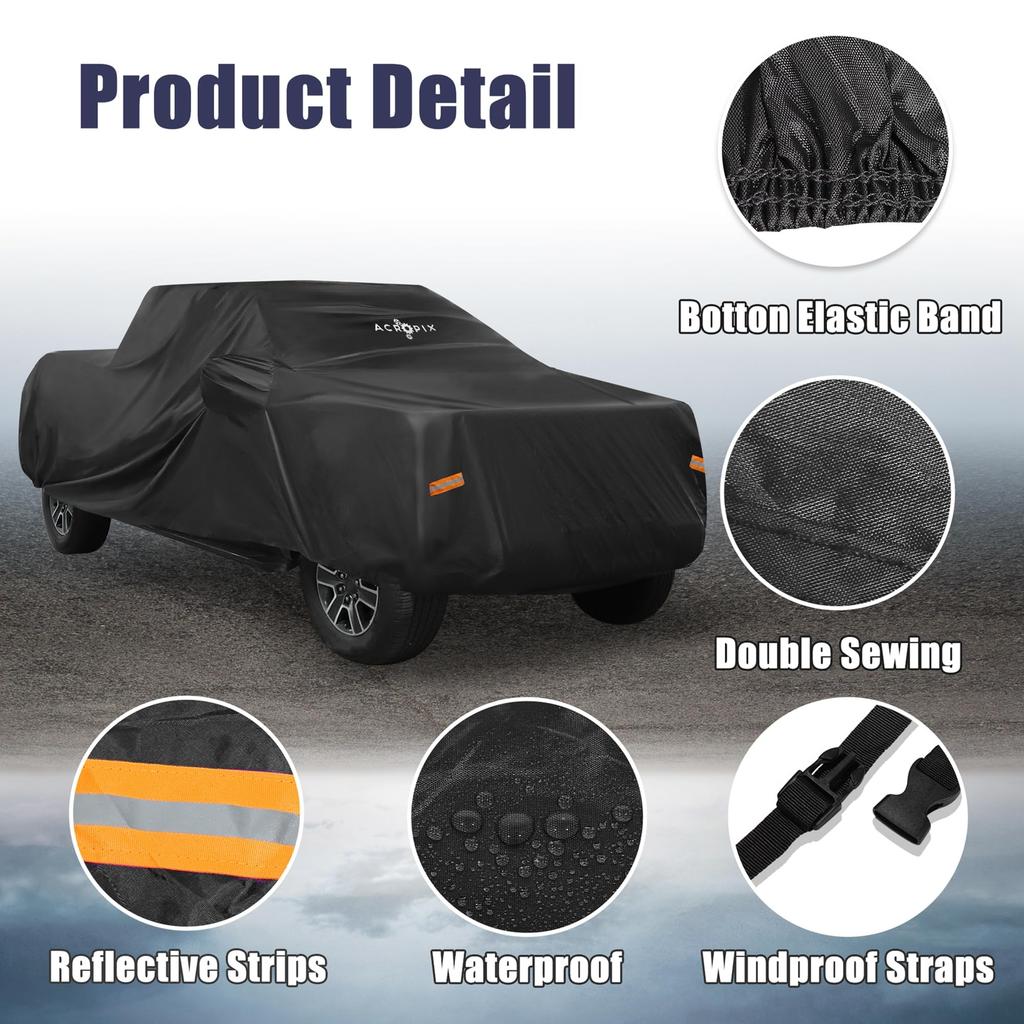 ACROPIX Чехол для пикапа для Toyota Tacoma Double Cab с ножками 1 шт. 4-дверный 6.1 кузов, Черный,