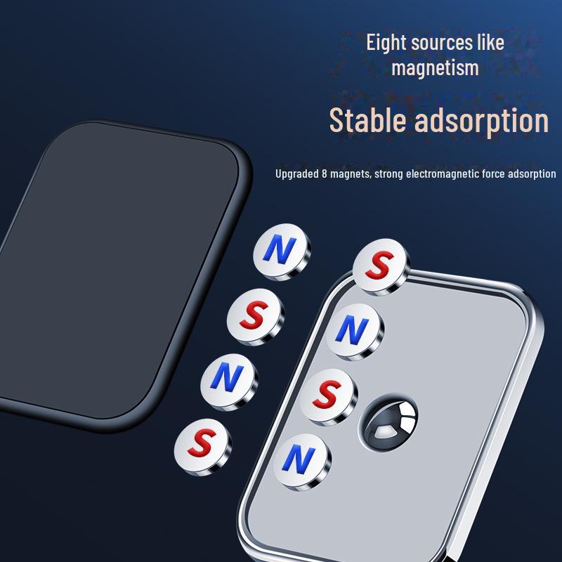 Металлический магнитный держатель для телефона в машину, вращающийся на 360° - складное крепление на приборную панель