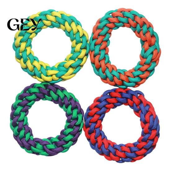 Outdoor Training Gear for Dogs Woven Braided Rope Dog Toy, Durable Cotton Knotted Chew Aggressive Tough Polyester Ropes Interactive Tug-of-War