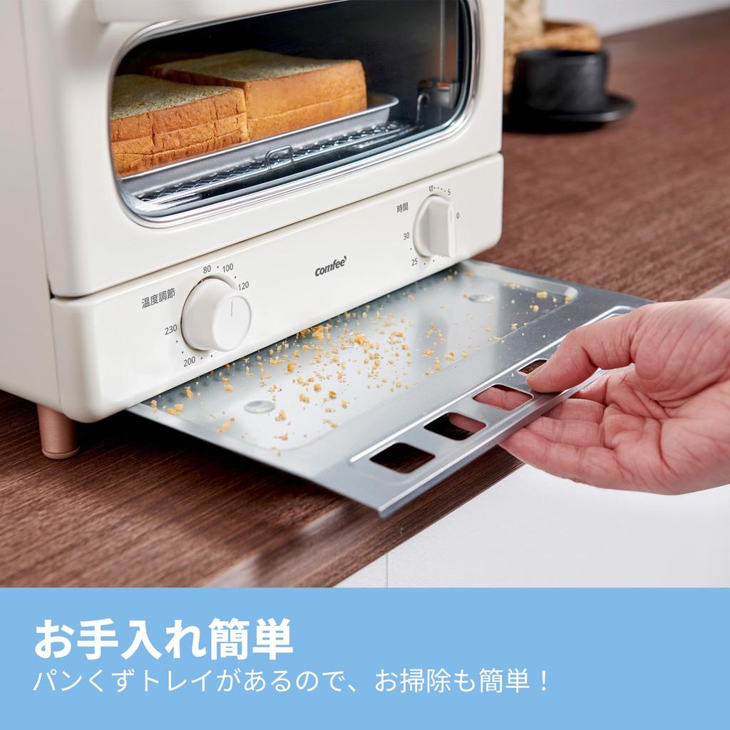 Ретро-духовка 4 шт. черного цвета 1300 Вт Высокая температура 30 минут Предотвращает неровное открытие Ретро-тостер COMFEE', тостер, инфракрасный обогреватель, мощность, таймер,