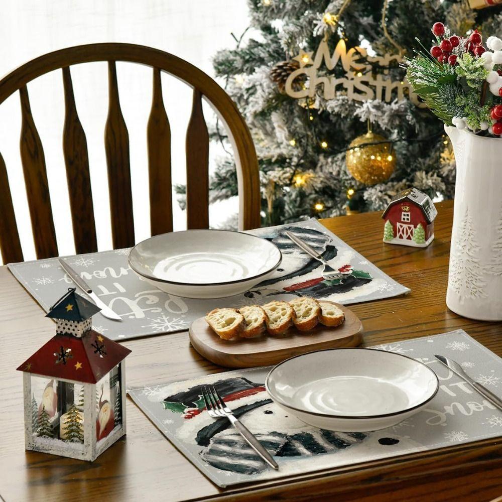 Защитный коврик для обеденного стола, Термостойкий коврик для рождественского ужина, Изоляционная подставка, Праздничное украшение