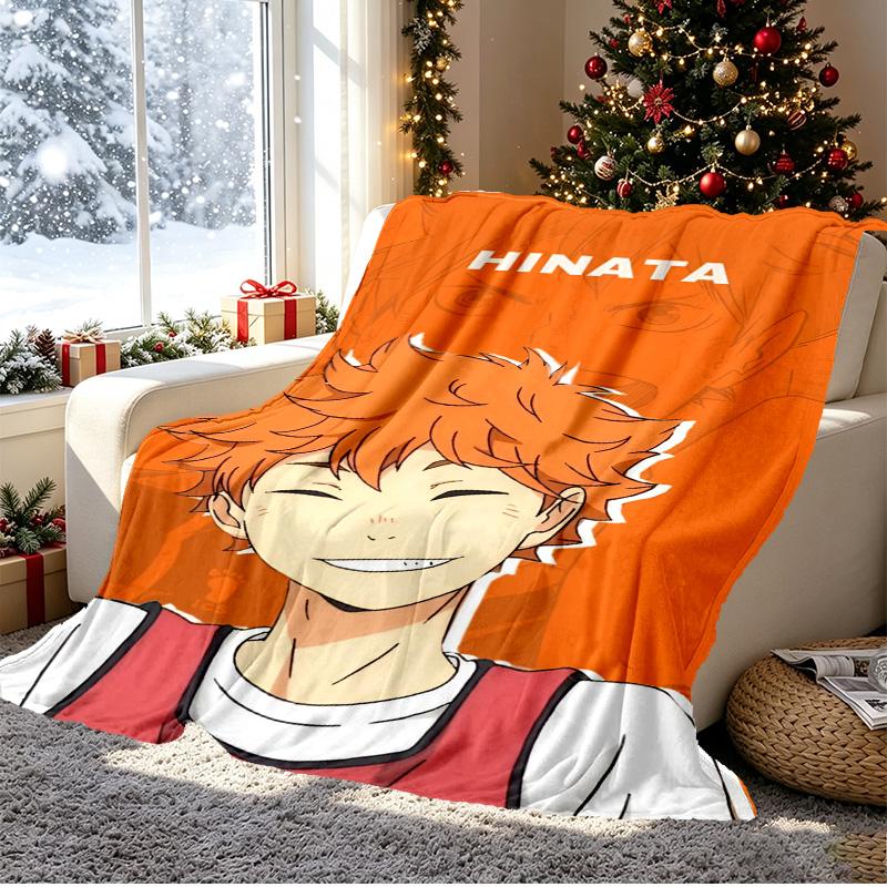 Haikyu Pattern Blanket for Home Decoration, Bed, Sofa, Car Travel, Camping, Suitable for All Seasons, Birthday Christmas Gift