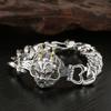 Domineering Trend Silver Men Bracelet Dragon Chinese Style Retro Creative Faucet Thick Jewelry Accessory