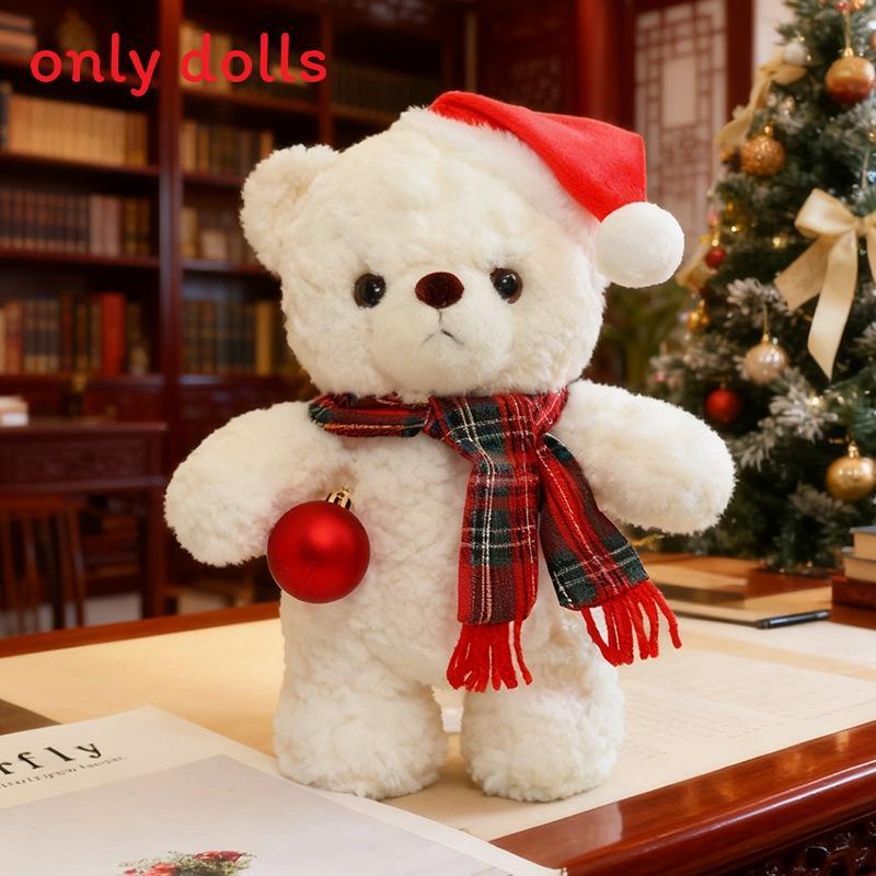 Bear Polar Plush Toy With Scarf And Hat Decor For Childrens Christmas Gift
