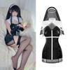 [Divine Quality] Sexy Bodycon Dress with Hood for Sister/Nun Cosplay, Maid/Saint/Church/Choir, 5-Piece Halloween Costume (Tight, Size M)