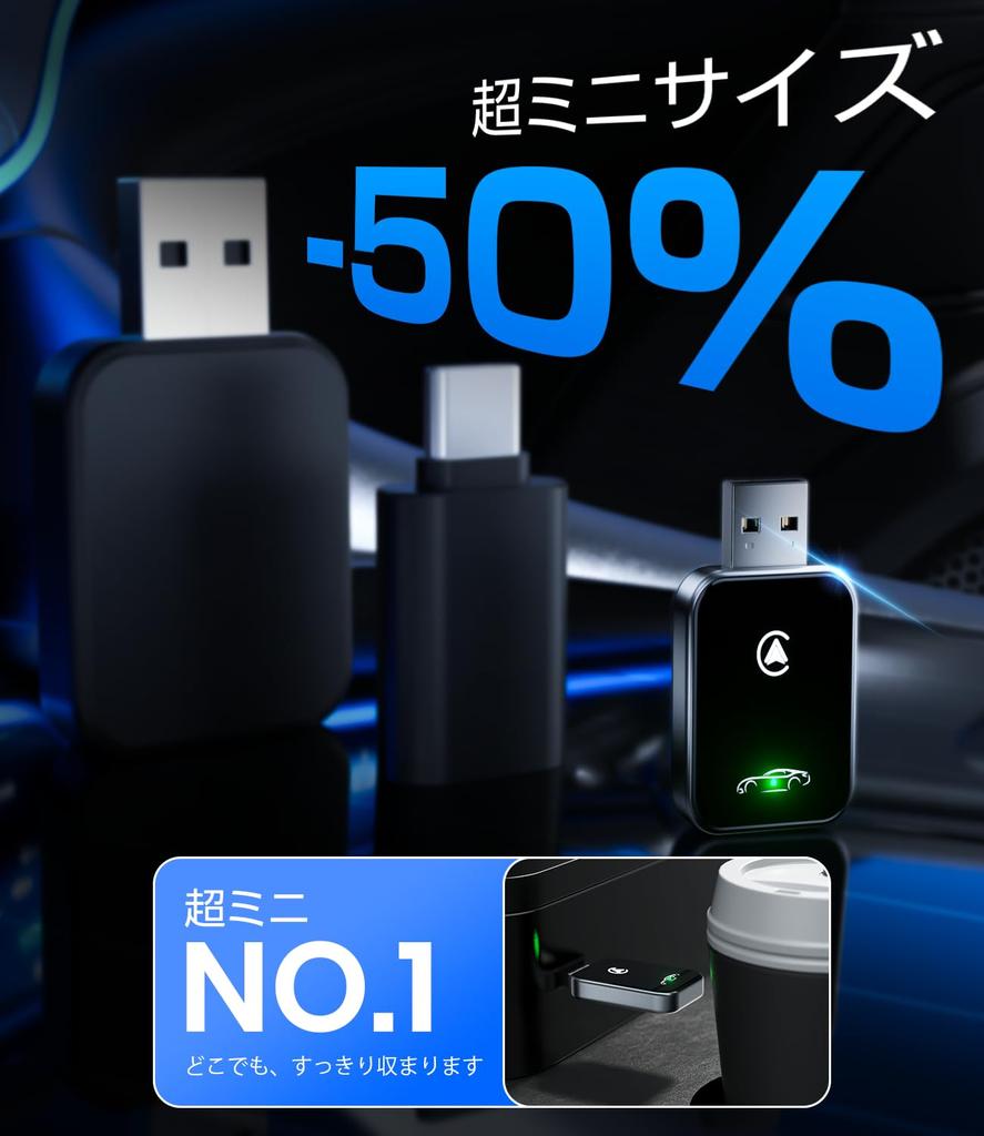 Aizeo 2025 Model 2-in-1 Mini CarPlay & Android Auto Wireless Adapter, Carplay Wireless Adapter,