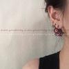 FatdingLittleboy Knock Nice Matte Purple Cornflower Earrings C-Core Wreath, Silver Needle