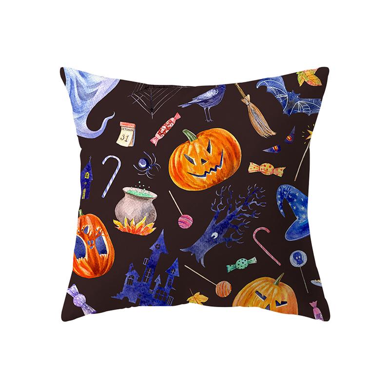 Devil Pumpkin Throw Pillow Cover Halloween Theme Throw Pillow Cover Sofa Chair Bed Cushion Cover Home Decor