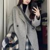 Korean Chic Tweed Coat Women Loose Double-Faced Woolen Outerwear Autumn and Winter New Woolen Thickened Coat Female