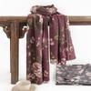 2024 New Women'S Retro Ethnic Rose Printed Scarf With Rural Style Imitation Of Cashmere