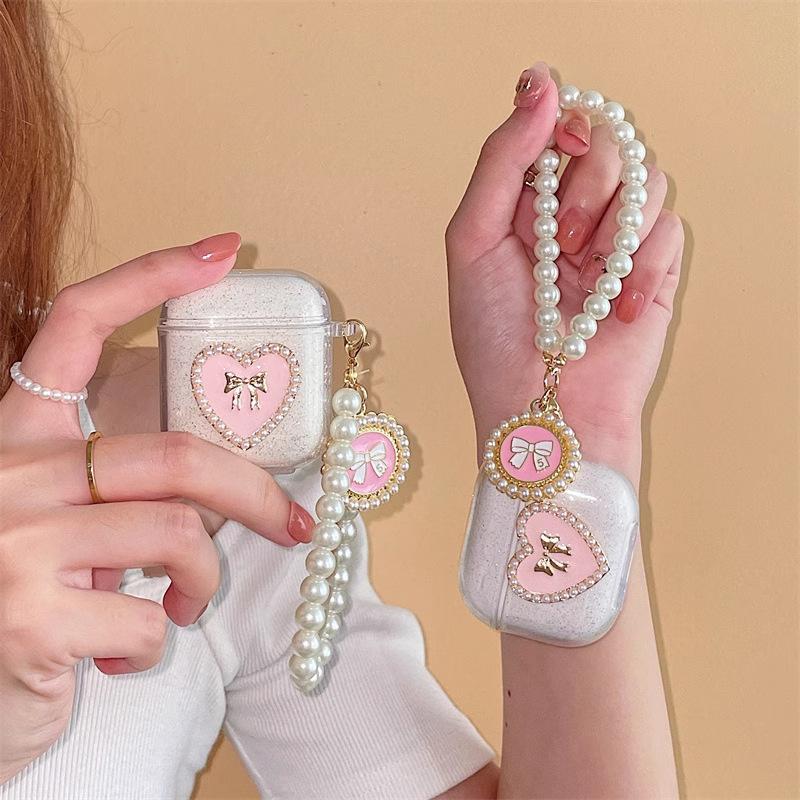 INS wind transparent diamond powder love for AirPods Pro 1Airpods1 earphone cover AirPods 1 generation