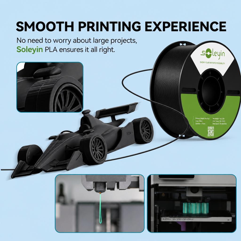 Creality Soleyin Ultra PLA 3D Printer Filament 1.75mm 300mm/s Speed 0.02mm Accuracy Quick Cooling Filament Fit All FDM 3D Printe