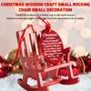 Christmas Memorial Ornament Mini Wooden Rocking Chair With Heartfelt Tag Desktop Home Decor Gift