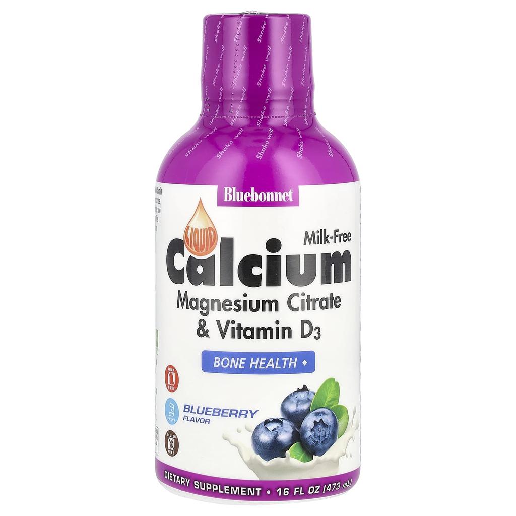 Liquid Calcium Magnesium Citrate & Vitamin D3, Blueberry Flavor, 473 Ml (16 Fl Oz)