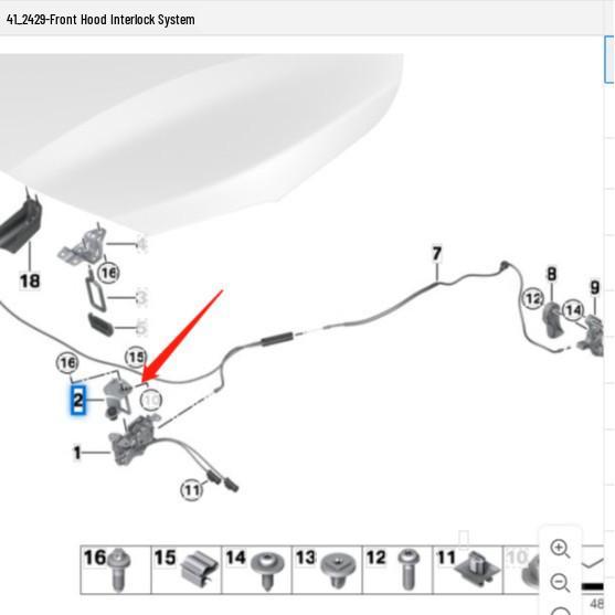 51237417655 Hood Latch Bracket for BMW 1 Series F52