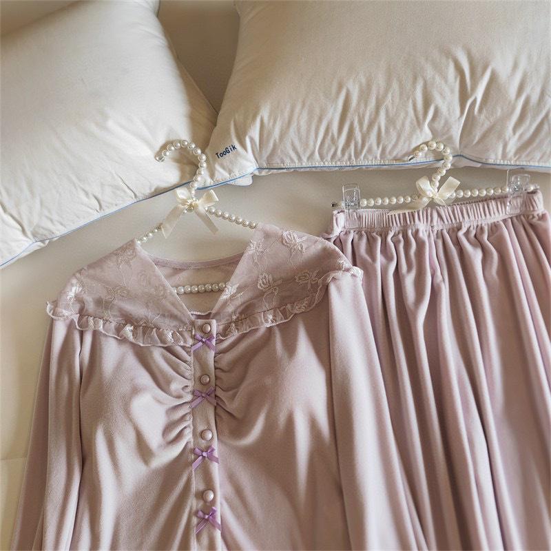 Женская модная осенне-зимняя пижама с нагрудными вкладышами - Уютная, элегантная и стильная флисовая домашняя одежда