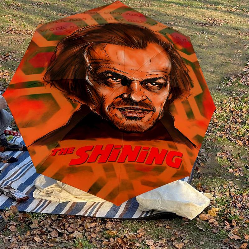 1pc Jack Nicholson The Shining Automatic Open/Close Umbrella Compact Folding Umbrella with 8-Rib Shaft lightweight esign, for Women/Men1201A