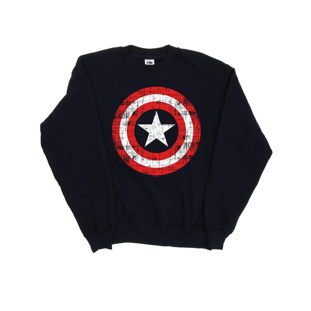 Marvel Mens Avengers Captain America Scratched Shield Sweatshirt