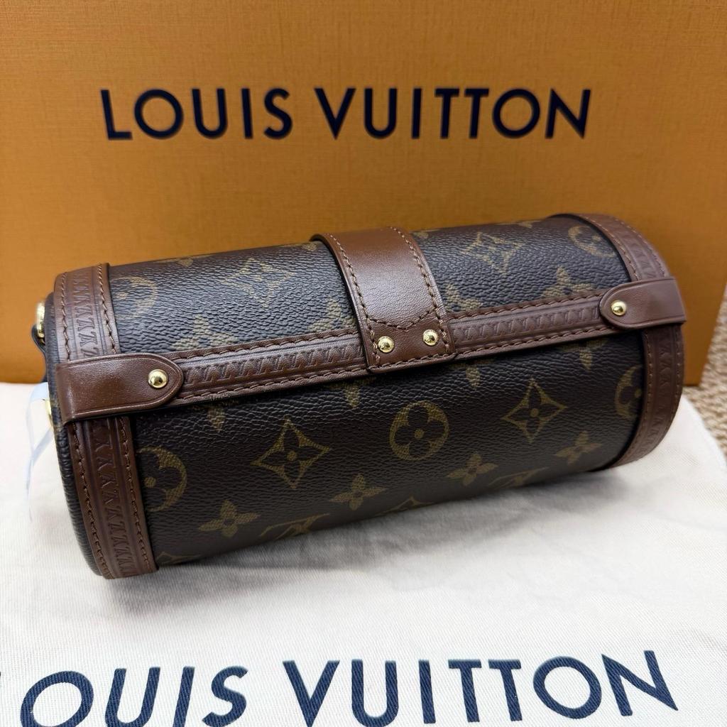 [Pre-Owned] Papillon Trunk Monogram Chain S-Lock Closure Coated Canvas With Leather Trim Shoulder Bag - Excellent #1NXJG26